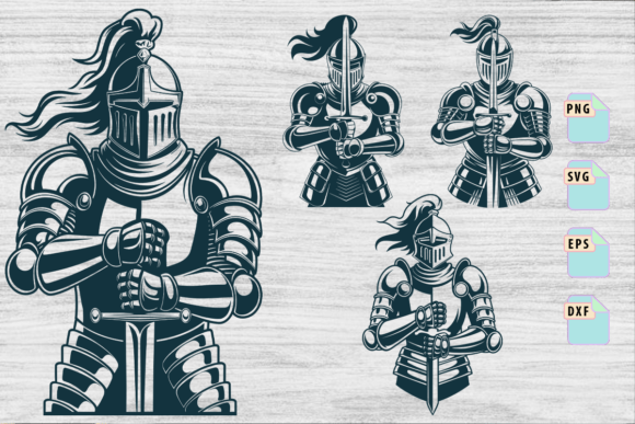 Armor Warrior Kneel Pray SVG Bundle