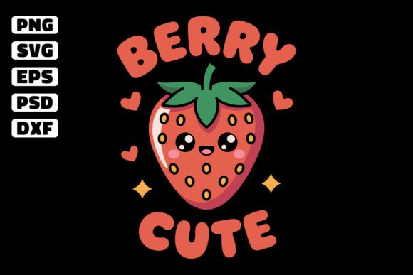 Berry Cute Kawaii Blueberries SVG Design