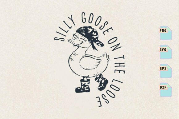 Camo Silly Goose on the Loose PNG SVG