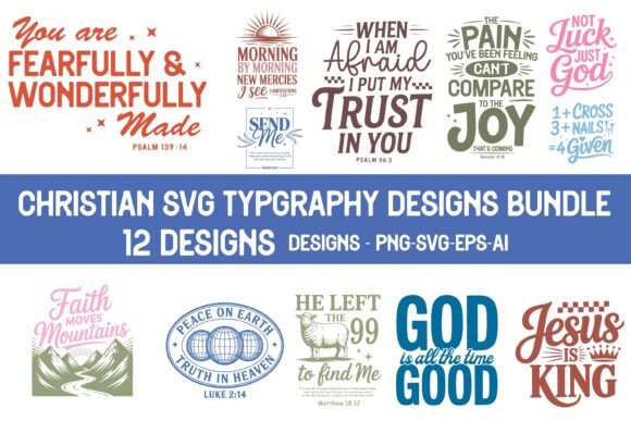Christian Quote Typography SVG Bundle