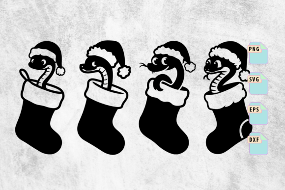 Festive Snake Christmas Stocking SVG