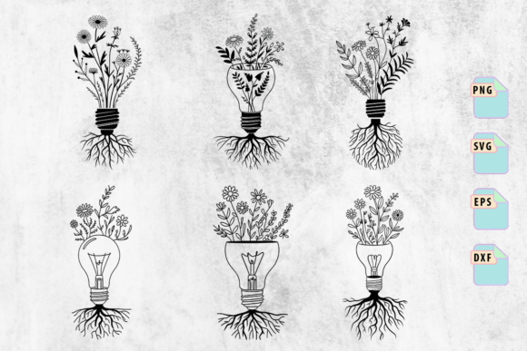Floral Light Bulb SVG Bundle