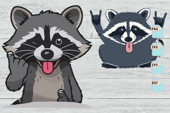 Funny Rock n Feral Raccoon SVG Bundle