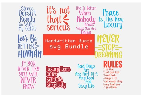 Handwritten Quote Svg Design Bundle