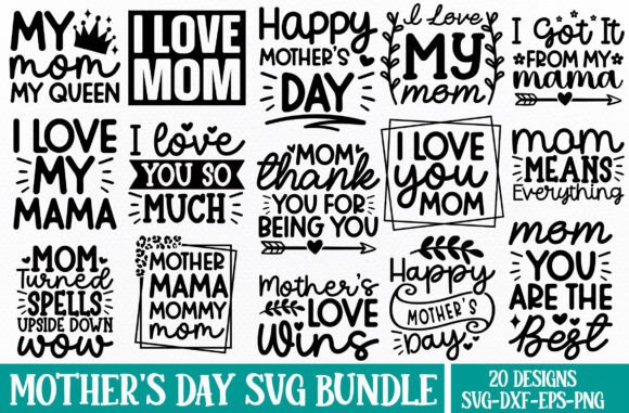 Mom SVG PNG Bundle for Mother’s Day