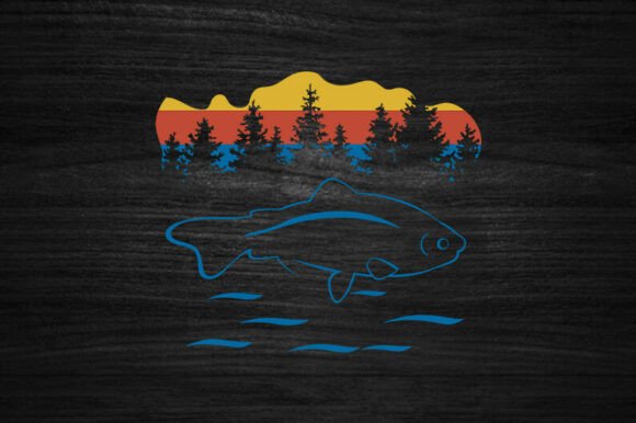 Retro Style Fishing Svg Design