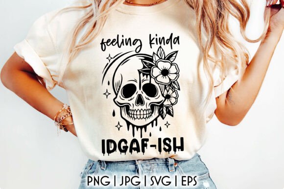 Sarcastic Quotes SVG, Skull with Flower