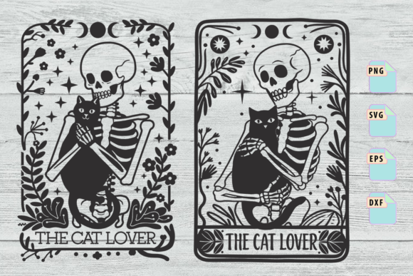 Skeleton and Cat Svg Bundle, Tarot SVG