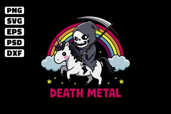 Unicorn Death Metal Rocker SVG Design